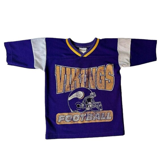 GTS Other - Vintage 80s Minnesota Vikings Tshirt Youth Size 4 Jersey Shirt 3/4 Sleeve